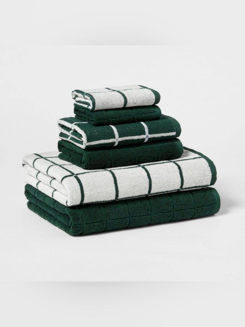 6pc Bath Towel Bundle Set Green - Room Essentials™
New with Tag